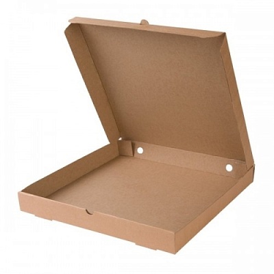 Коробка картонная для пиццы 250х250х40мм профиль Т-11-Е микрогофрокартон КТК, макулатура цвет Серый/Бурый (х1/50)